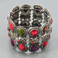 Zara Multicolor Gems Metal Cuff Glam Chic Bracelet Fashion Jewelry NWOT JB4-16