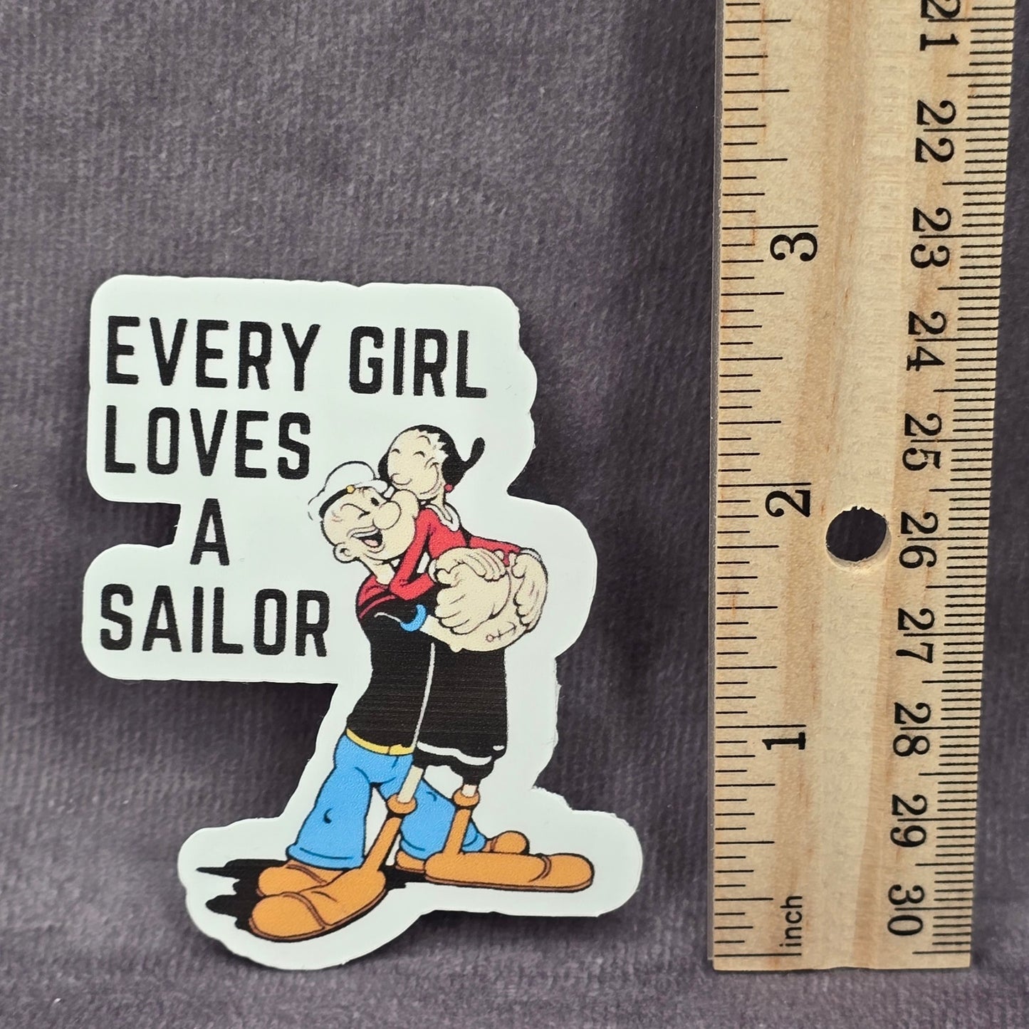 Every Girl Loves A Sailor Popeyes Funny Humor Laptop Decal Stationary Sticker