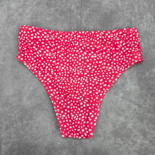 Shein Pink White Polka Dot Cheeky Medium Bikini Bottom Swimwear