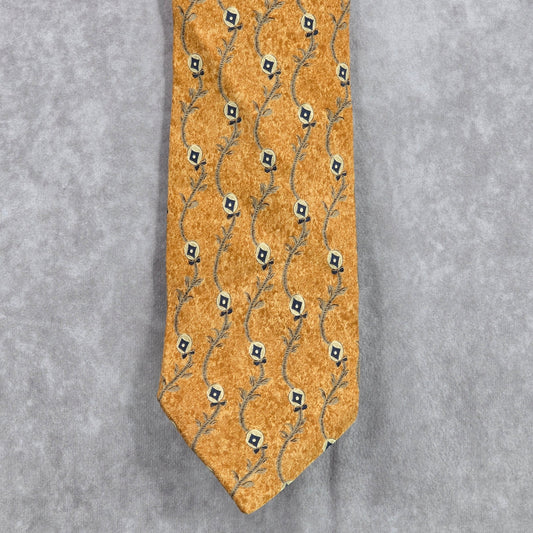 Joseph Abboud Orange Floral 100% Silk Italy Men's Neck Tie NWOT