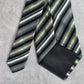 Van Heusen Black Gray Green Stripe Geometric Executive Neck Tie Men's