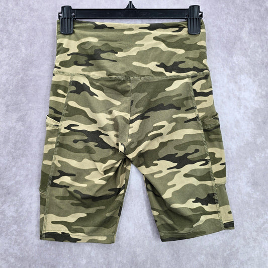 Saresa Green Camo Army Biker Running Yoga Shorts Bottoms Pants Small