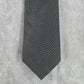 Roundtree & Yorke Black Geometric Silk Handmade Extra Long Men's Neck Tie NWOT