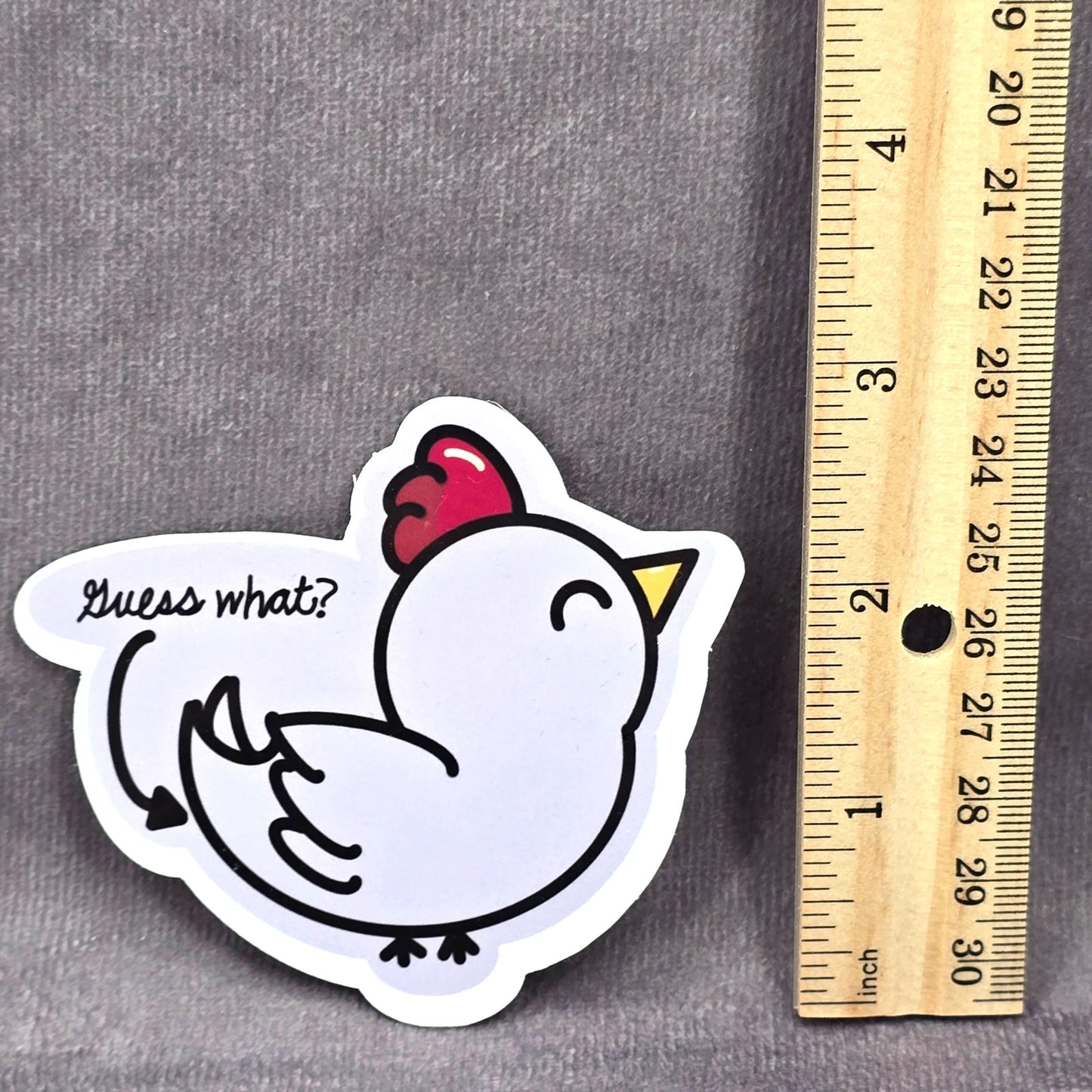 Guess What Chicken Butt? Funny Humor Laptop Decal Stationary Sticker