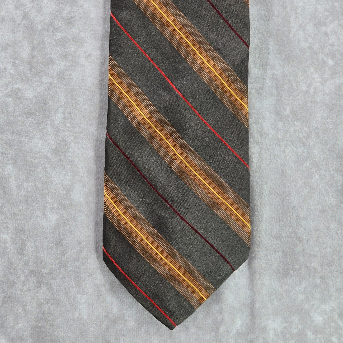 Joseph Abboud Brown Orange Red Stripe 100% Silk Italy Men's Neck Tie NWOT