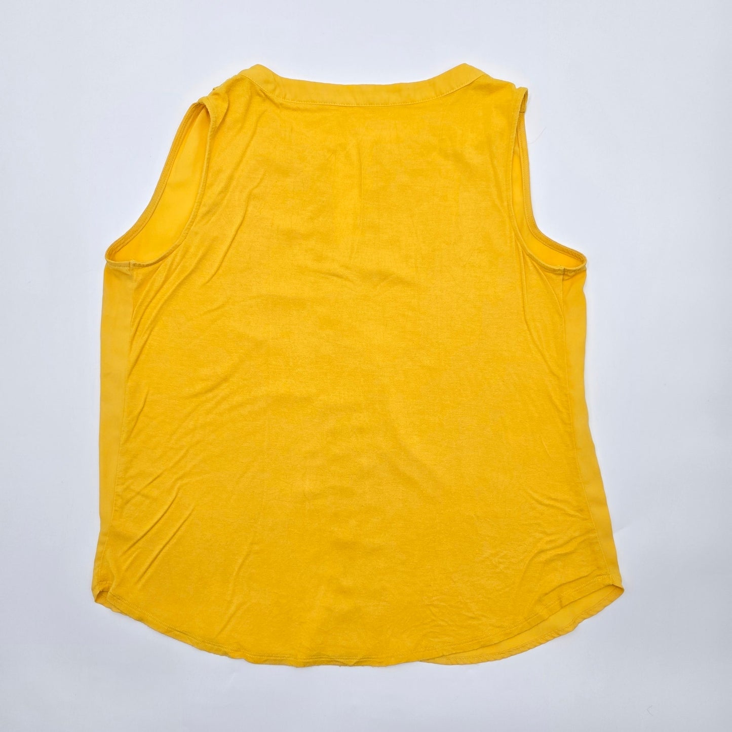 New York and Company Yellow Sleeveless L Blouse Top Shirt Large