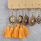 Zara Gold Gem Tassel Drop Dangle Hook Fashion Jewelry Earrings NWT JB2-53