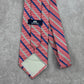 Stafford Red Blue Silver Stripe Repp Geometric 100% Silk Men's Neck Tie NWOT