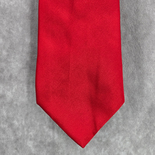 Meeting Street Red Solid Handmade 100% Silk Men's Neck Tie NWOT