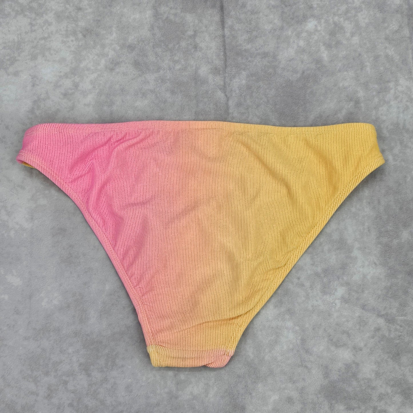 Xhilaration Orange Pink Ombre Ribbed Gold Metallic Bikini Bottom Swimwear