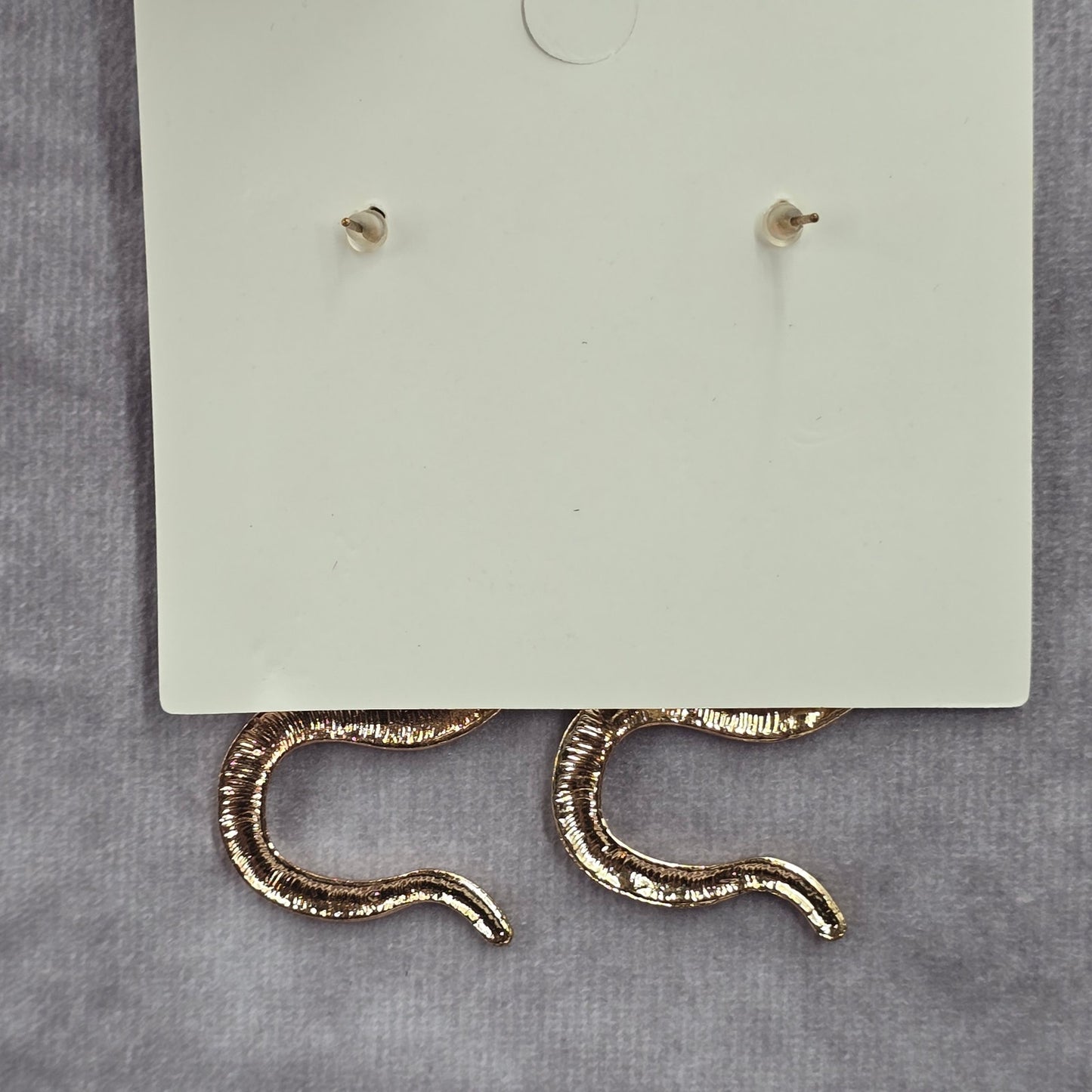 Zara Gold Snake Earrings Stud Fashion Statement Dangle Jewelry NWT