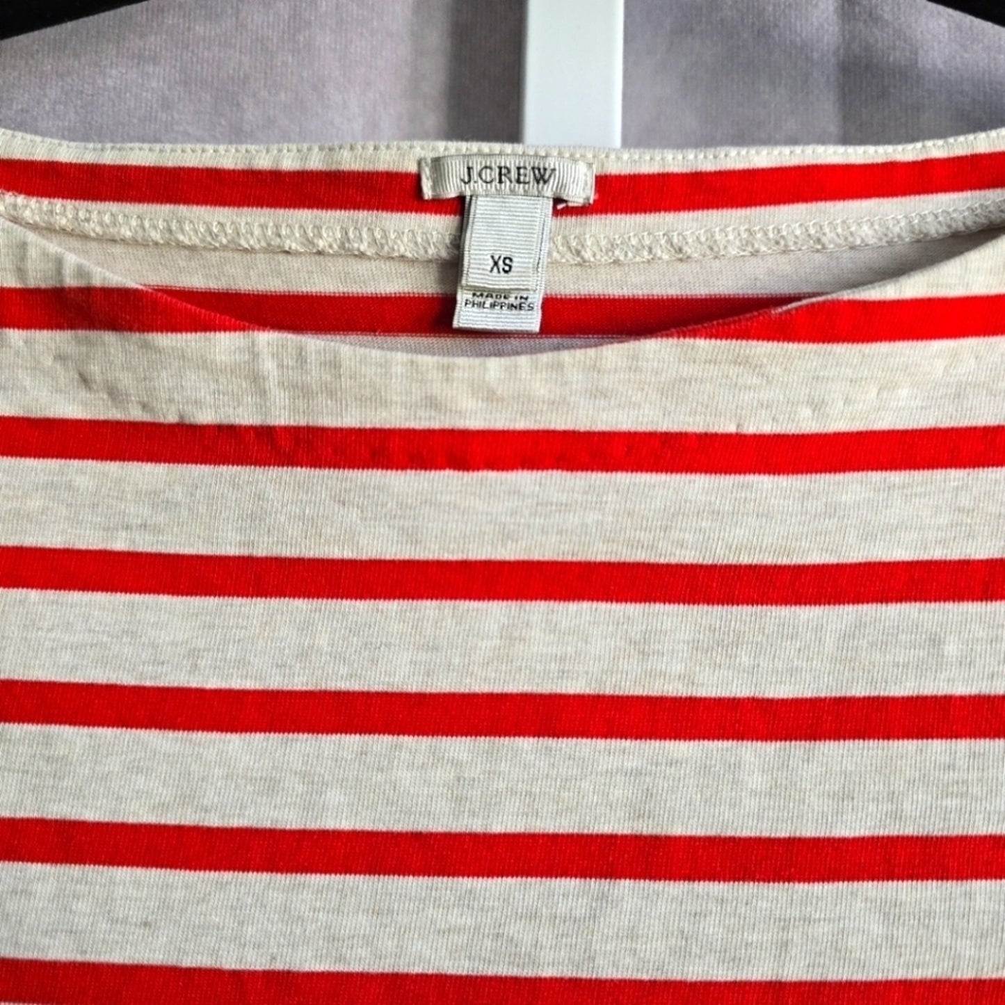 J. Crew Red Striped Long Sleeve Top Blouse XS