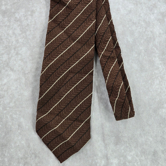 Joseph Abboud Brown Stripe 100% Silk Italy Men's Neck Tie NWOT