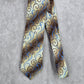 Van Heusen Brown Floral Stripe Swirl 68% Silk 32% Poly Men's Neck Tie NWOT