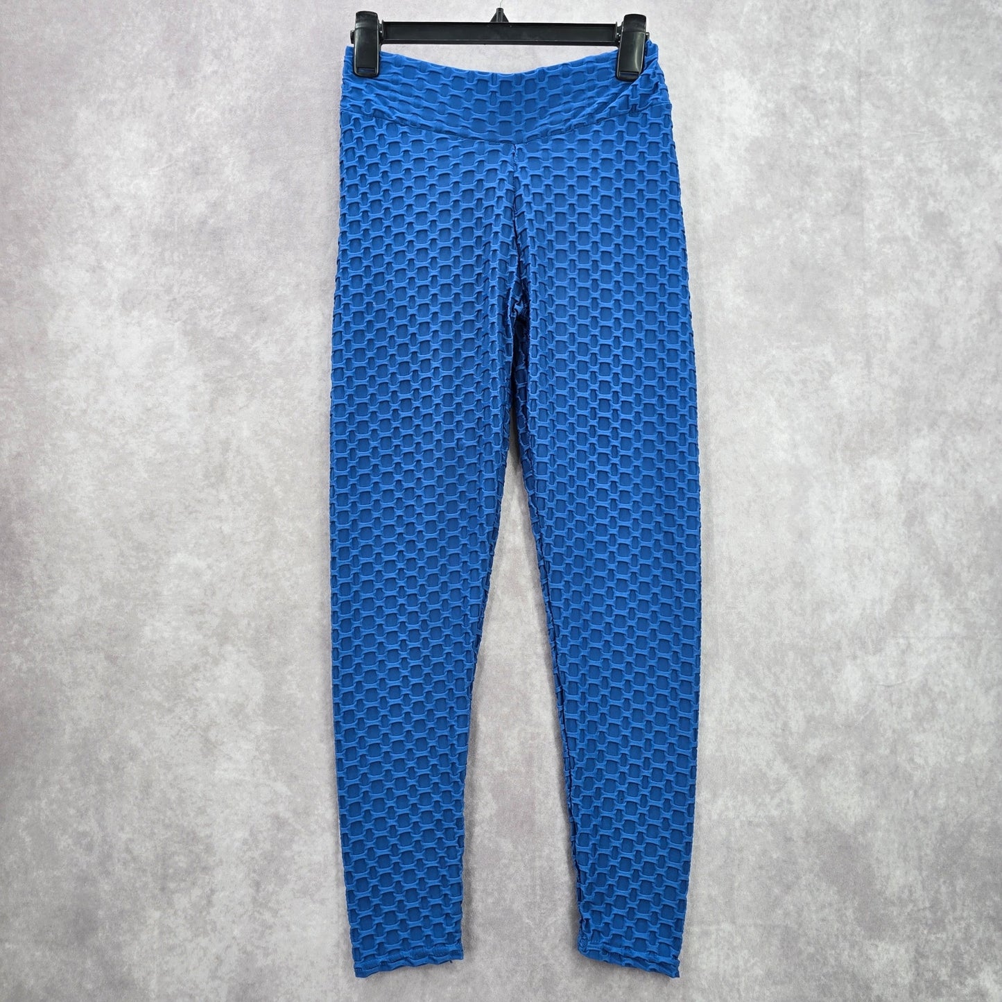 Blue Honeycomb Geometric Active Legging Pants Bottoms Ankle Large Extra Large