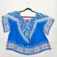 Flying Tomato Blue Geometric Short Sleeve Blouse Top Shirt Plus 1XL