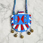 Blue Red Bell Pendant Rhinestone Adjustable String Fashion Jewelry Necklace