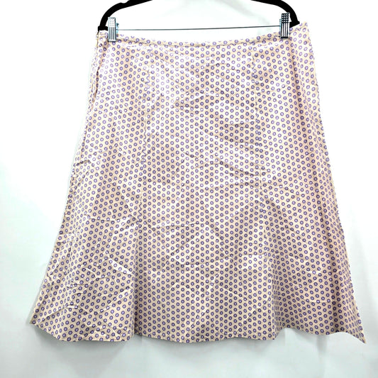 Gap Cream Purple Polka Dot Knee Length Bottom Skirt Plus 14