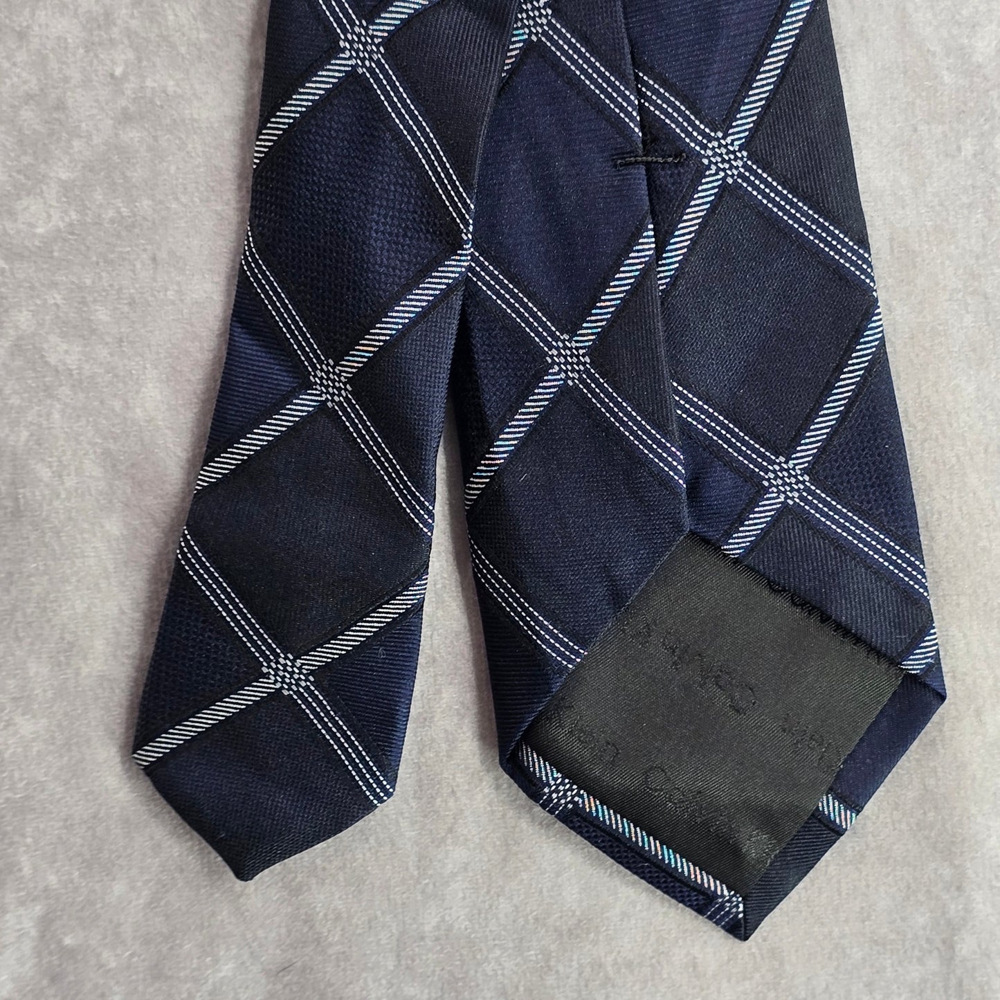 Calvin Klein Blue Black Plaid Tartan 100% Silk Men's Neck Tie NWOT