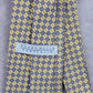 Perry Ellis Portfolio Gold Blue Weave Geometric 100% Silk Men's Neck Tie