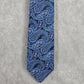 Beau Brummel Soho Blue Floral Paisley 100% Silk Handmade Mens Neck Tie