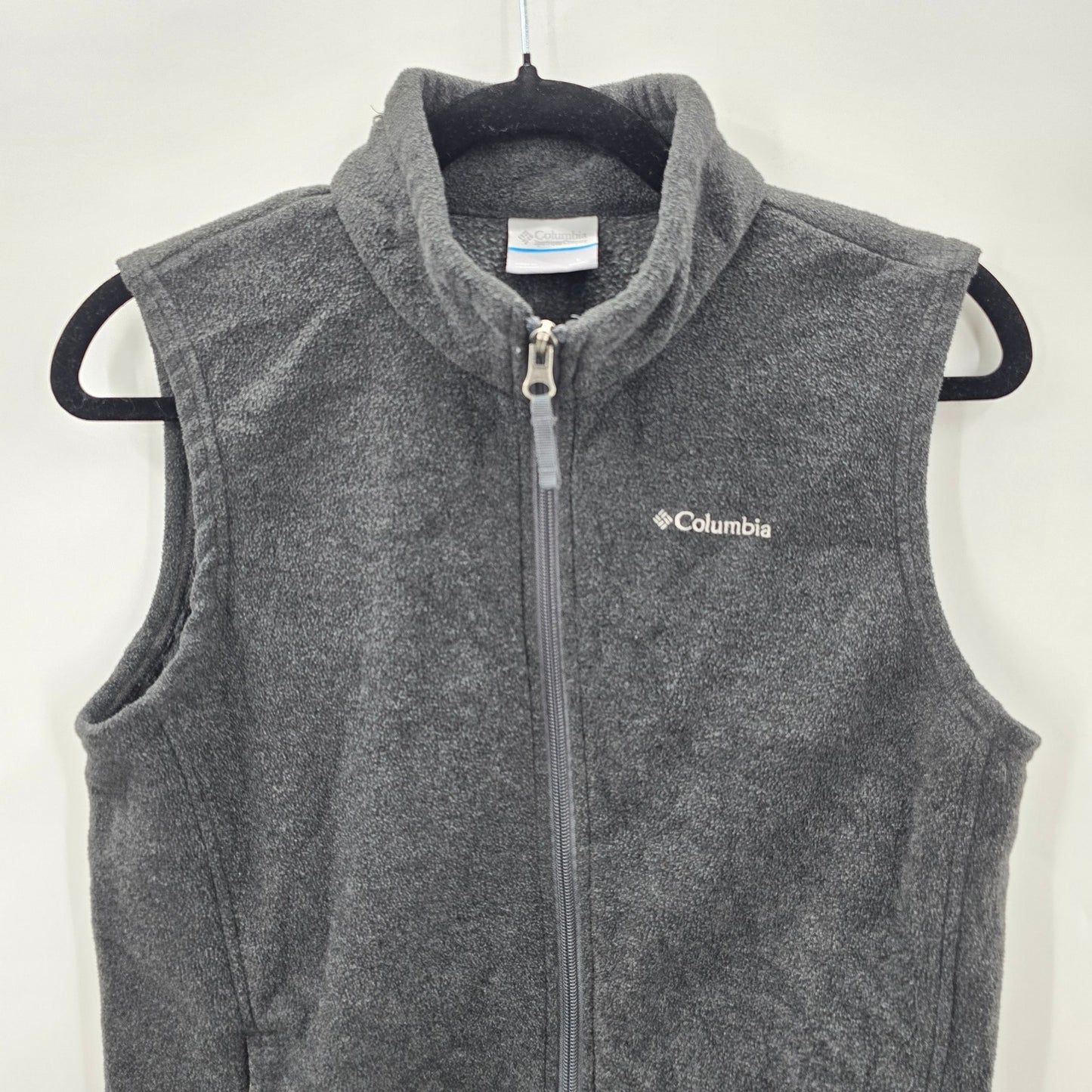 Columbia Gray Full Zip-Up Sleeveless Vest Top Jacket Fleece Large