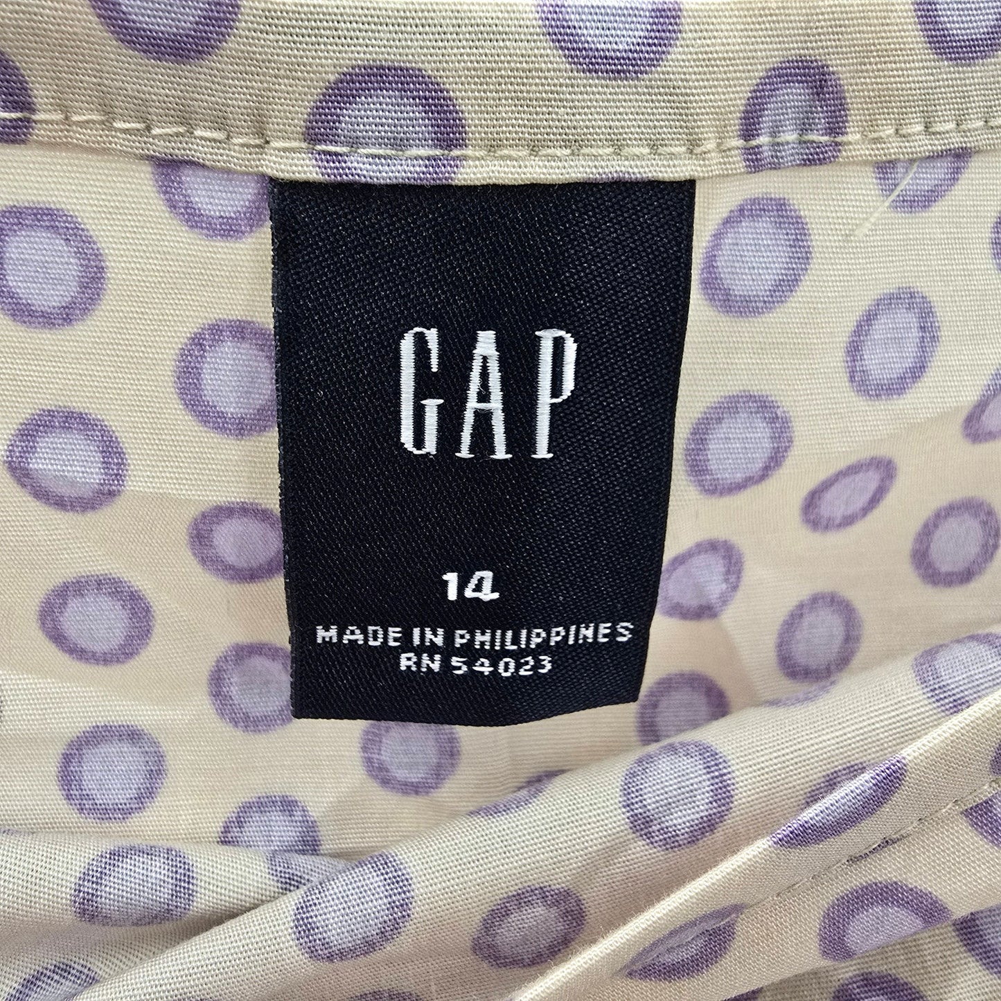 Gap Cream Purple Polka Dot Knee Length Bottom Skirt Plus 14