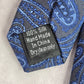 Pronto Como Blue Paisley Floral Techno care 100% Silk Men's Neck Tie NWT