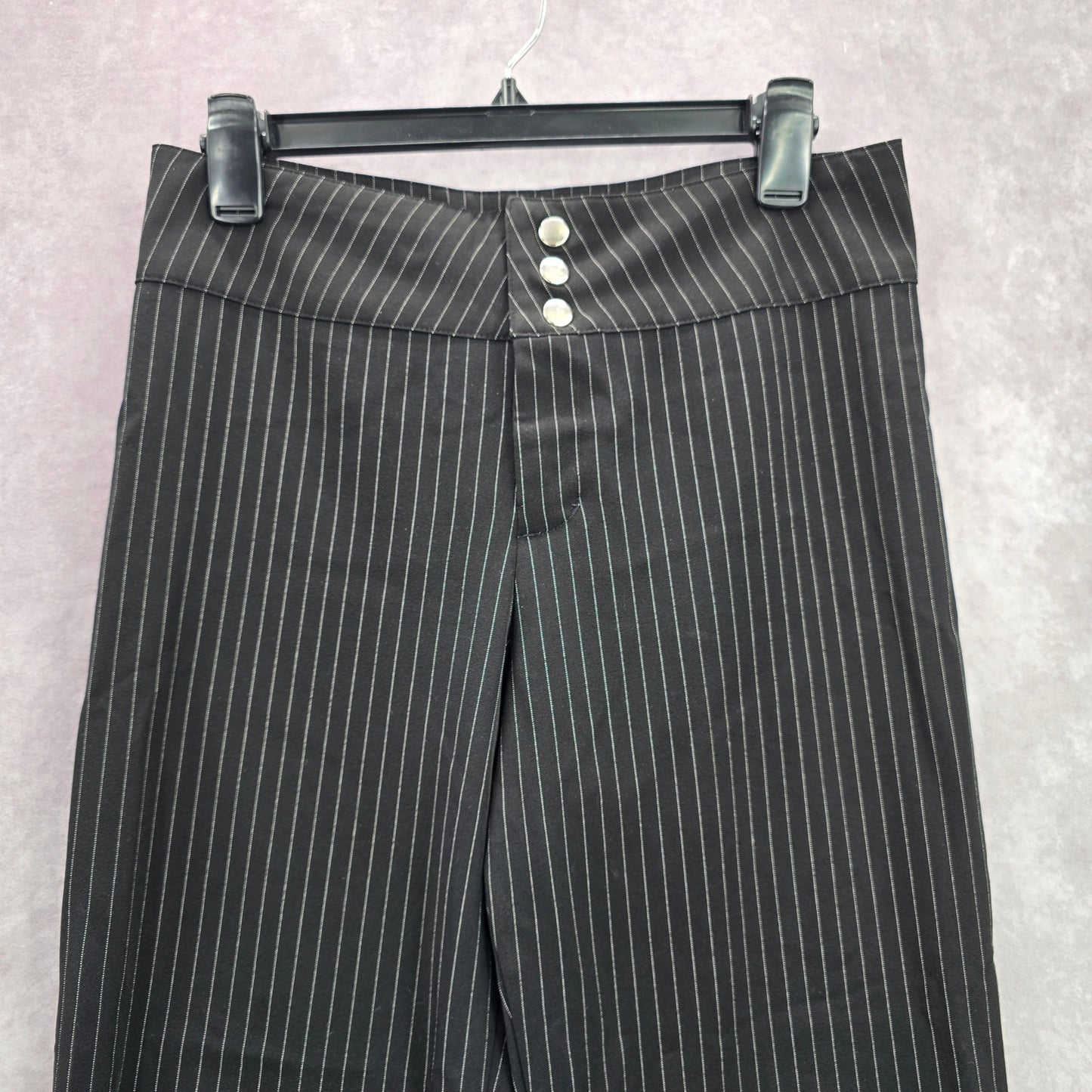 Copper Key Black White Stripe Junior Dress Pants Bottoms Wide Leg Size 16