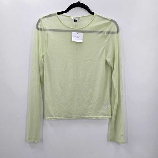 American Eagle Outfitters Green Sheer Long Sleeve Mesh L Blouse Top Shirt Large