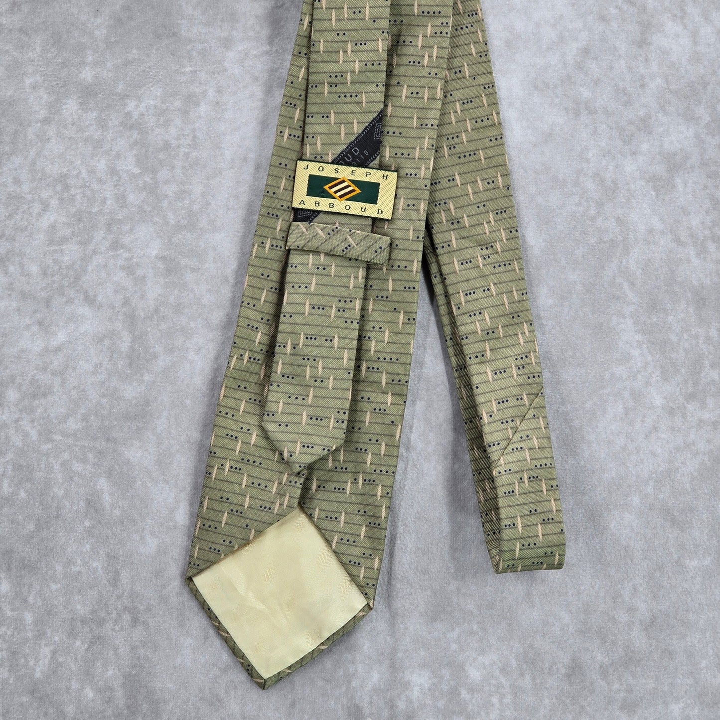 Joseph Abboud Green Geometric Stripe Dot Men's Neck Tie NWOT