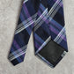 Stafford Blue Purple Plaid Tartan Geometric Stripe Silk Linen Neck Tie Men's