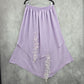 J. Jill Purple Lace Asymmetrical Rhinestone Layer Split Side Skirt Plus 4XL