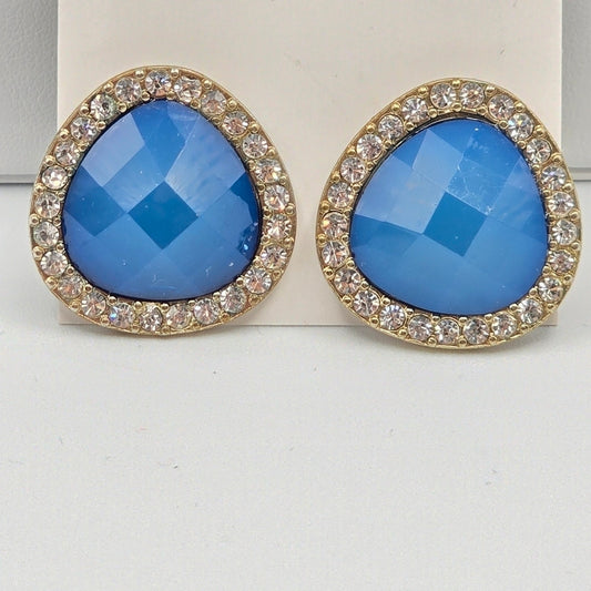 Zara Blue Rhinestone Stud Earrings Fashion Jewelry E59