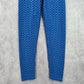 Blue Honeycomb Geometric Active Legging Pants Bottoms Ankle Large Extra Large