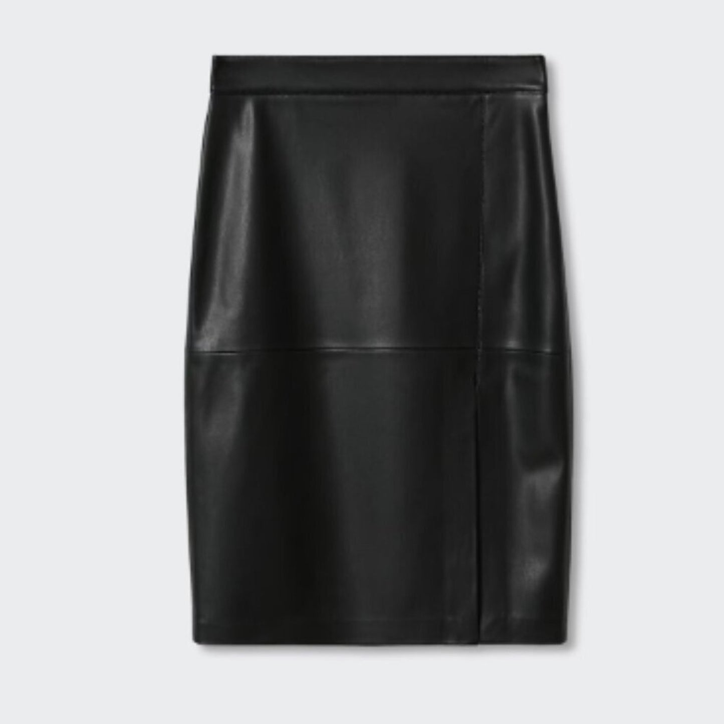 Mango Faux Leather Black Pencil Skirt NWT Size 12