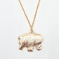 Elephant Rose Gold Long Chain Lobster Clasp Pendant Fashion Jewelry Necklace