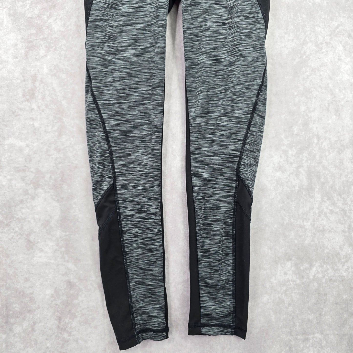 Avia Black Gray Long Mesh Legging Pant Bottoms Activewear Small