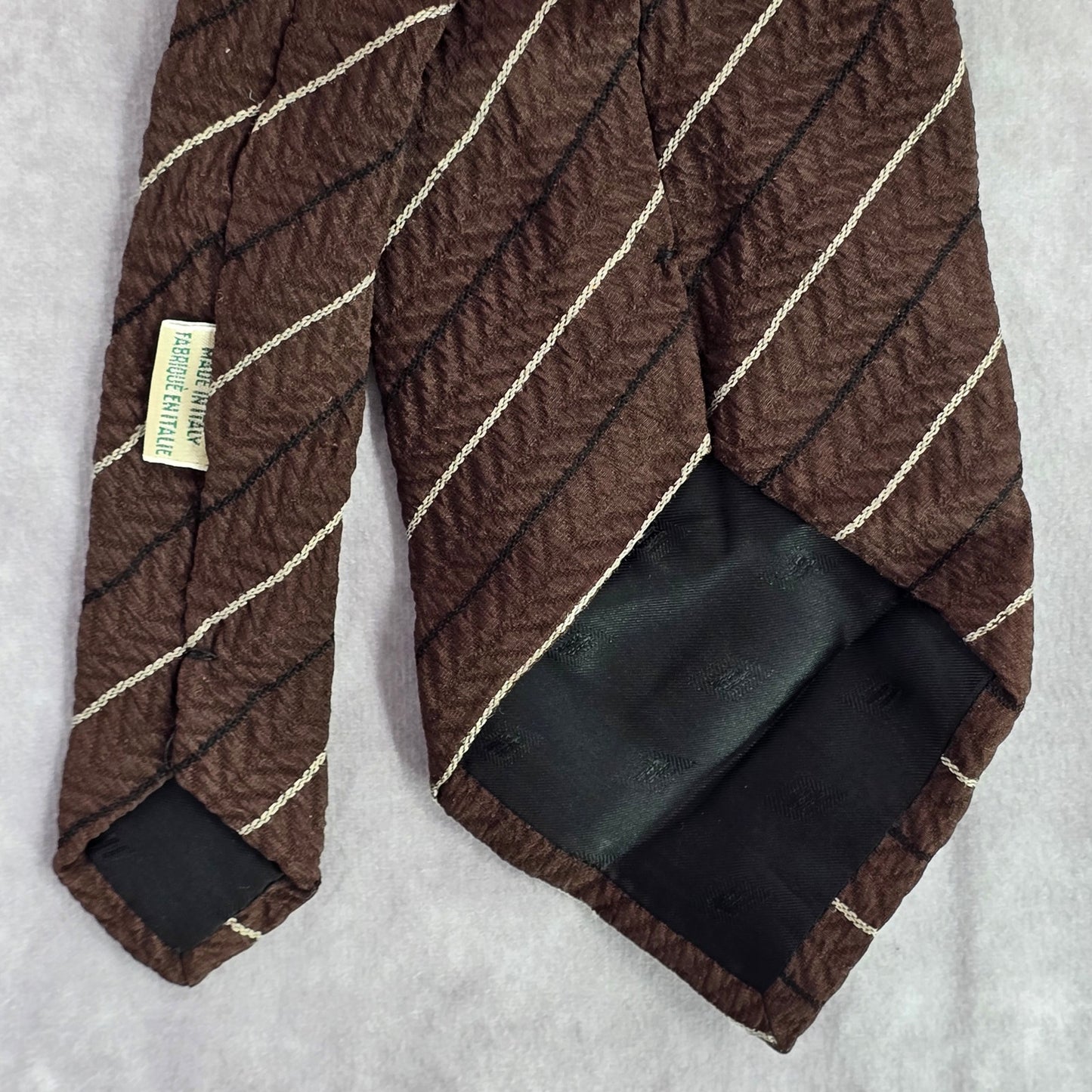 Joseph Abboud Brown Stripe 100% Silk Italy Men's Neck Tie NWOT