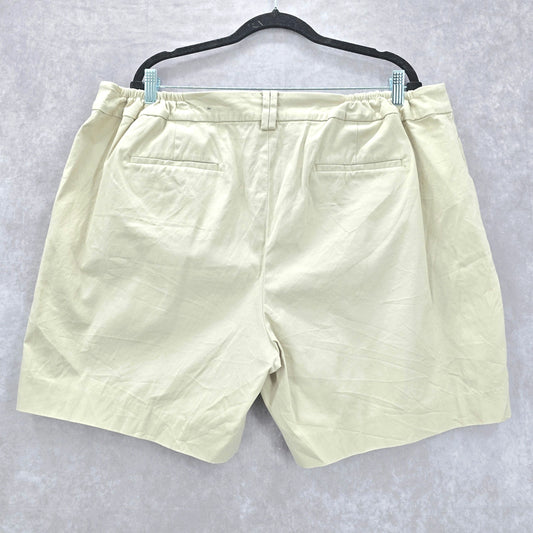 Talbots Tan Cotton Button Shorts Bottoms Pants Plus 20W