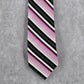 Croft & Barrow Purple Black Silver Stripe 99% Silk Men's Neck Tie NWOT