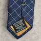 Yves Saint Laurent YSL Blue Gold Stripe Plaid Executive Silk Italy Neck Tie Men