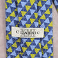 XMI Classic Blue Green Triangle Geometric Silk Italy Men's Neck Tie NWOT