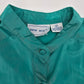 New Era Green Short Sleeve Button Vintage VTG 12 Blouse Top Shirt Large