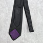 Zara Solid Black Purple Classic 100% Silk Made by Hand Men's Neck Tie NWOT