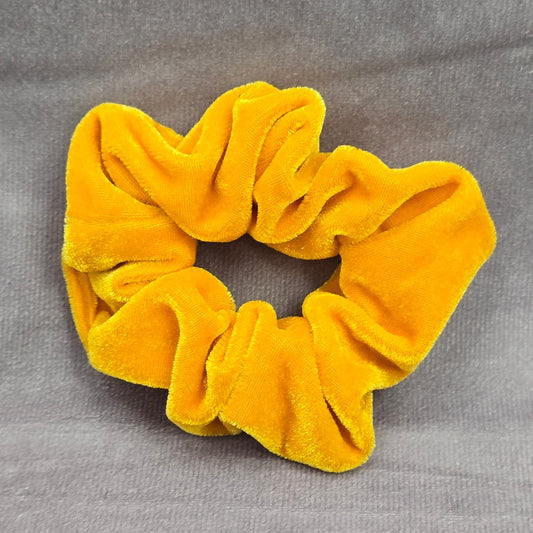 Yellow Gold Velvet Velour Hair Tie Accessories Scrunchie Handmade SB21