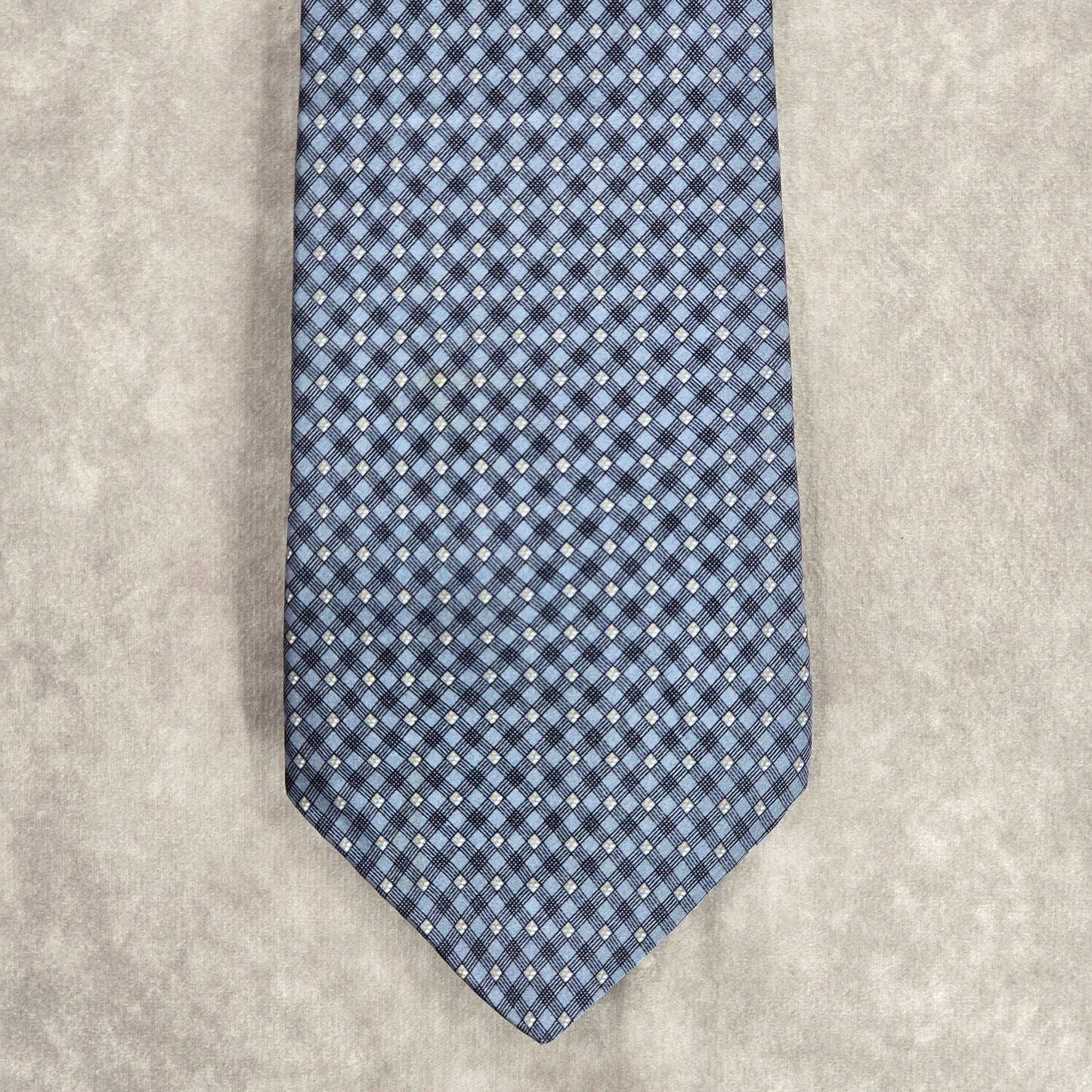 Nautica Blue Geometric Plaid Stripe 100% Silk Men's Neck Tie NWOT