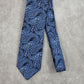 Beau Brummel Soho Blue Floral Paisley 100% Silk Handmade Mens Neck Tie