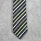 Van Heusen Black Gray Green Stripe Geometric Executive Neck Tie Men's