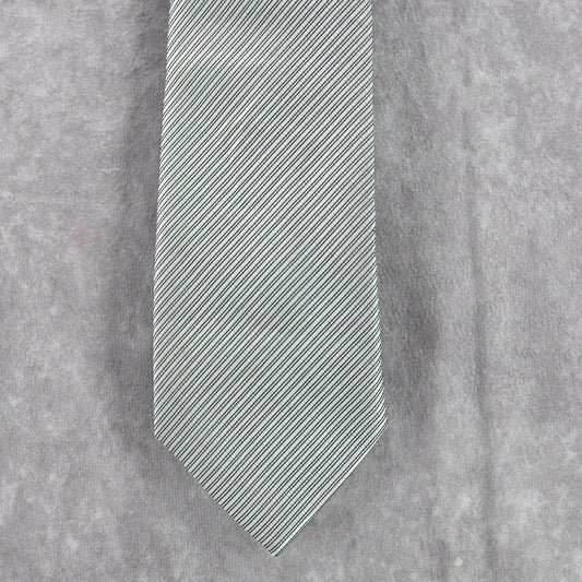 Kiss Ties Gray Black Silver Stripe Microfiber Men's Neck Tie NWOT